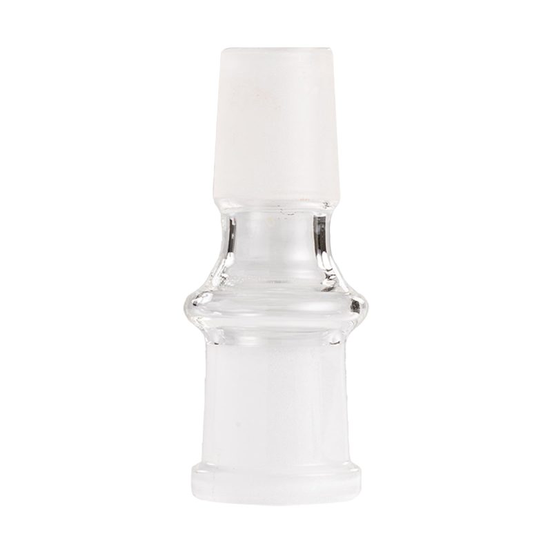 18mm female to 18mm male glass adapter front view