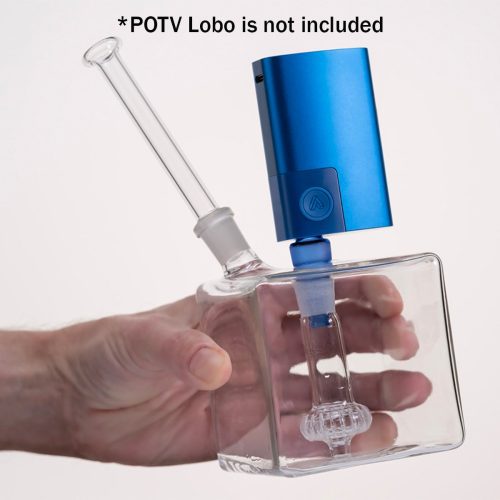 Cloud Cube Bubbler in hand with disclaimer