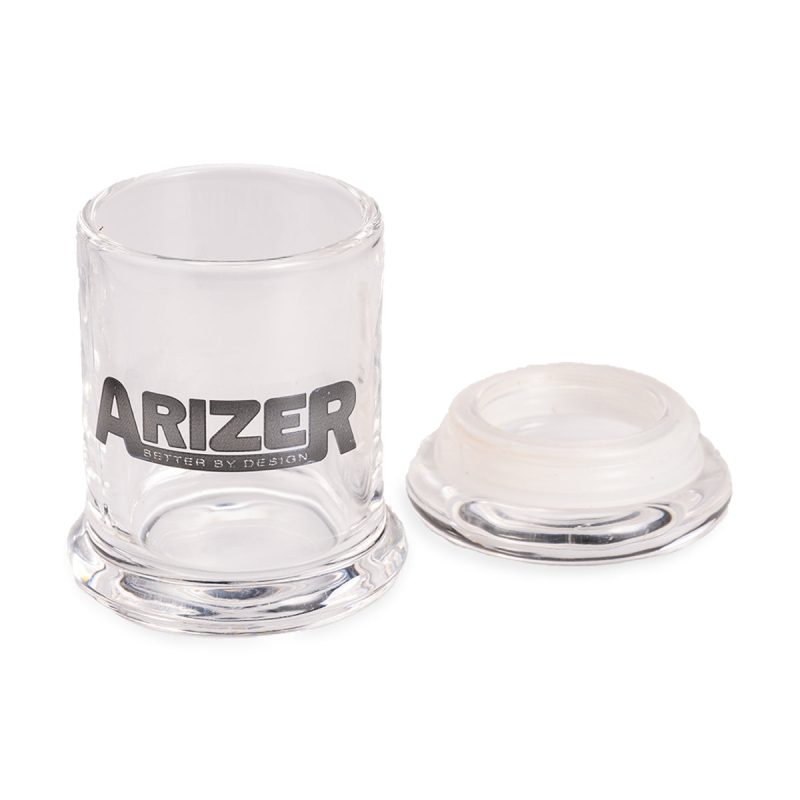 arizer glass jar small open view