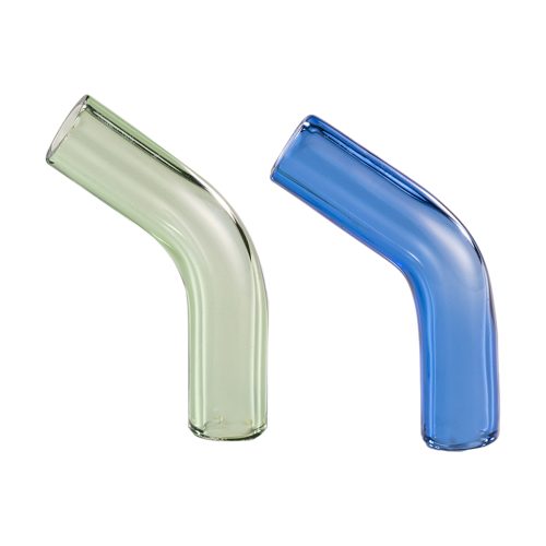 colored glass accessories bent glass mouthpiece blue green front view 1