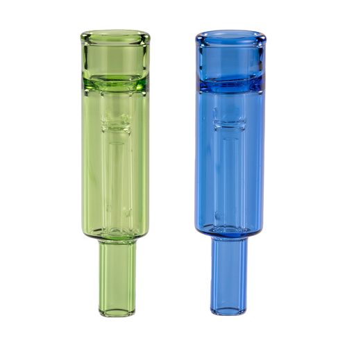 colored glass accessories mini bubbler blue green front view 1