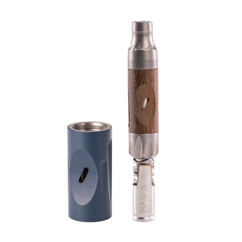 dynavap vong vaporizer wood with blue sleeves