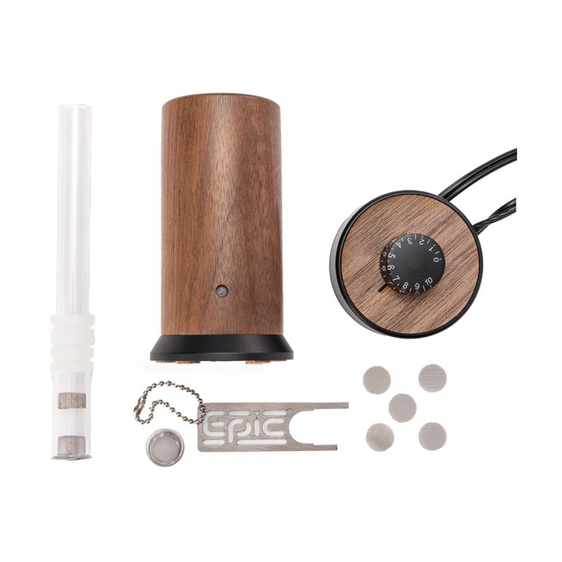 epicvape enano xl vaporizer cherry in box content