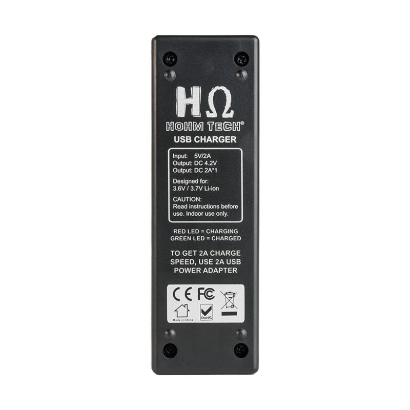 hohm tech school uno single battery charger back view