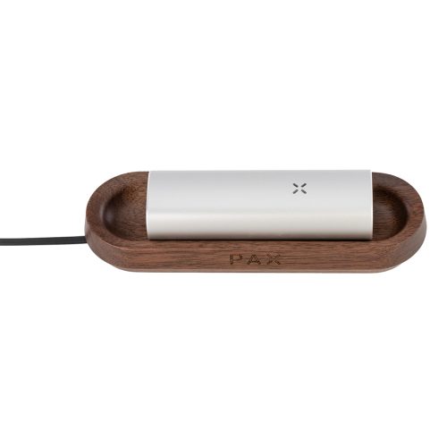 pax charging tray walnut with vaporizer