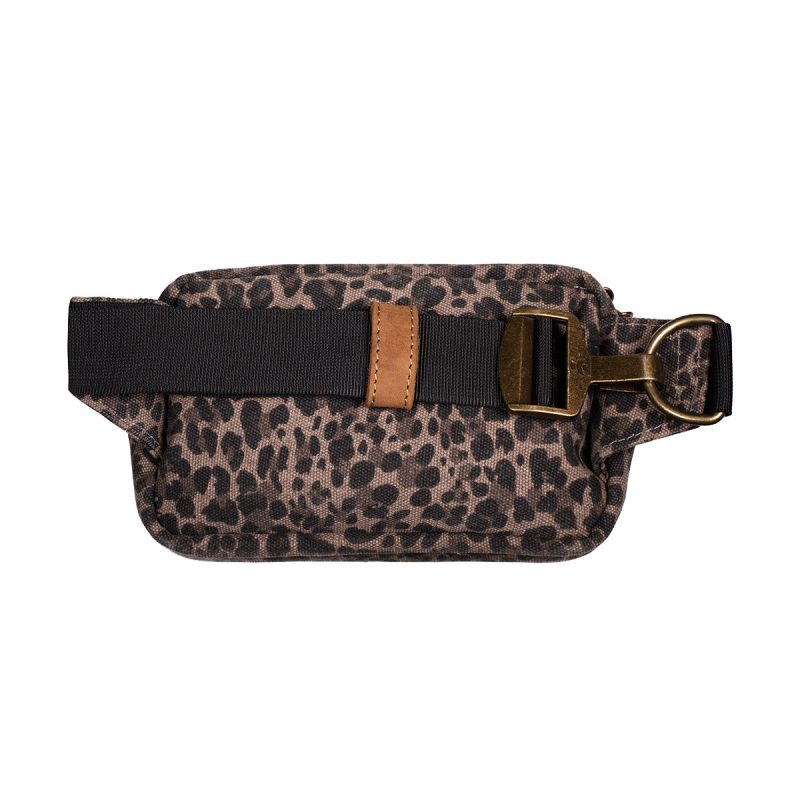 revelry the companion smell proof crossbody bag leopard back view