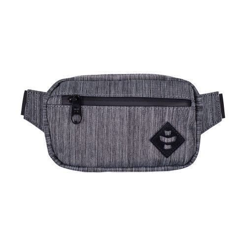 Revelry The Companion Smell Proof Crossbody Bag Striped Grey Front View