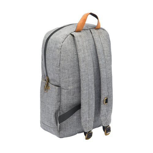 revelry the escort smell proof backpack crosshatch grey back view