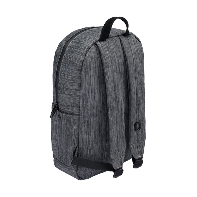 revelry the escort smell proof backpack striped dark grey back view