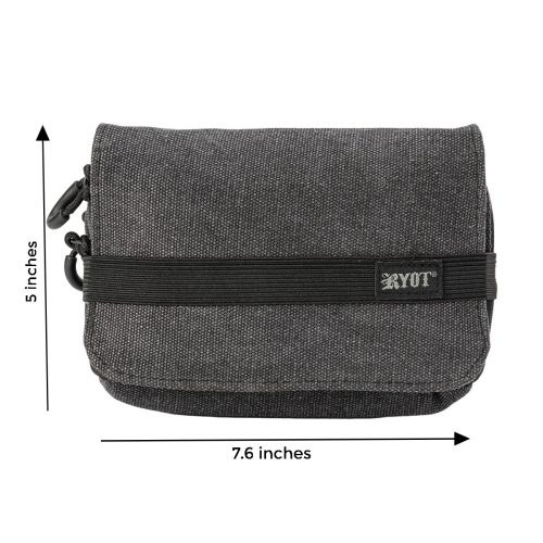 ryot piper carbon series travel case black front view measure