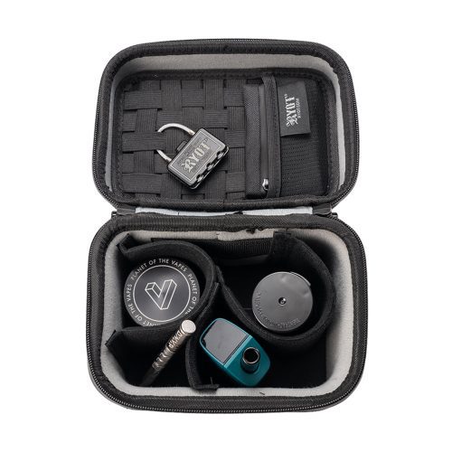 ryot safe case small carbon series travel case black open view