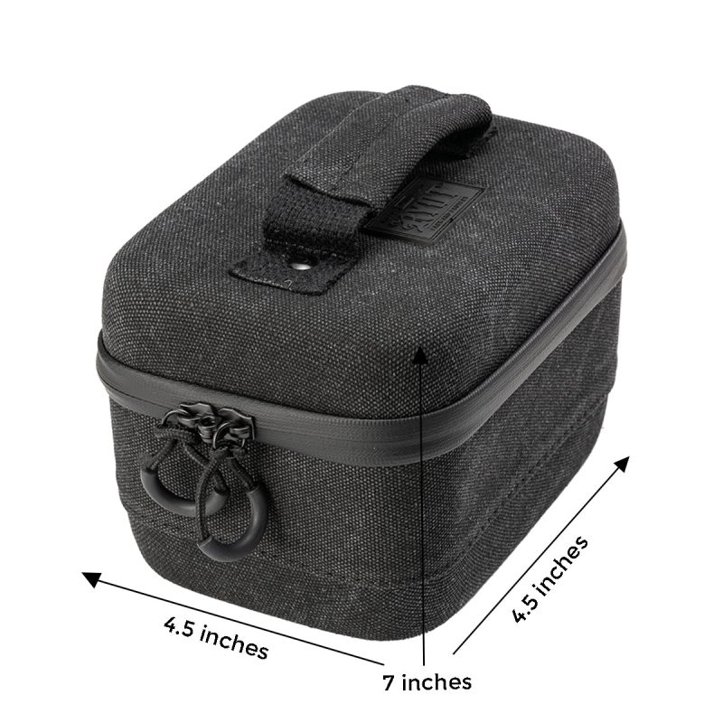 ryoy safe case small carbon travel case black side view measure