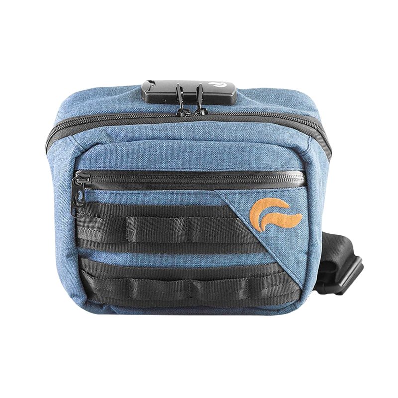 Skunk Kross Smell Proof Bag Denim Blue Front View