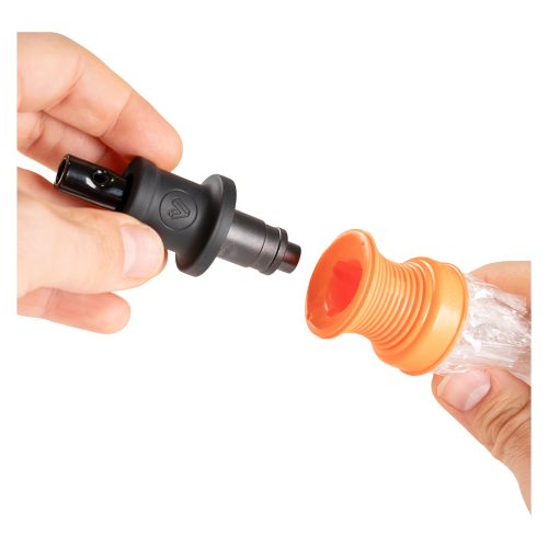 volcano glass adapter in hand view inserting the adapter