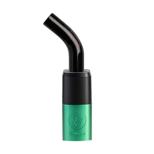 xmax v3 pro potv vaporizer green with black bent glass mouthpiece 3