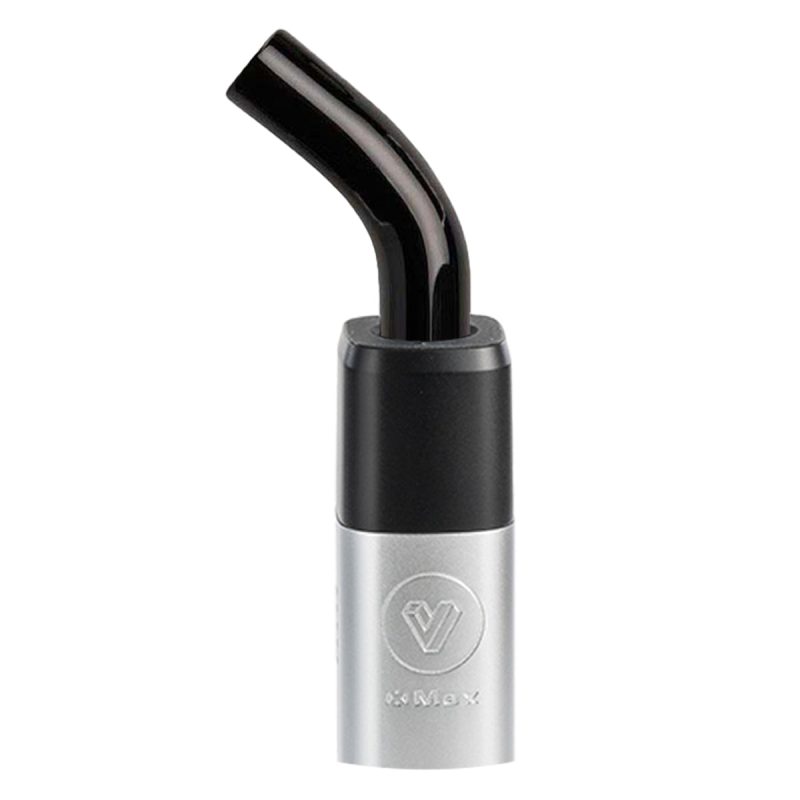 xmax v3 pro potv vaporizer silver with bent glass mouthpiece