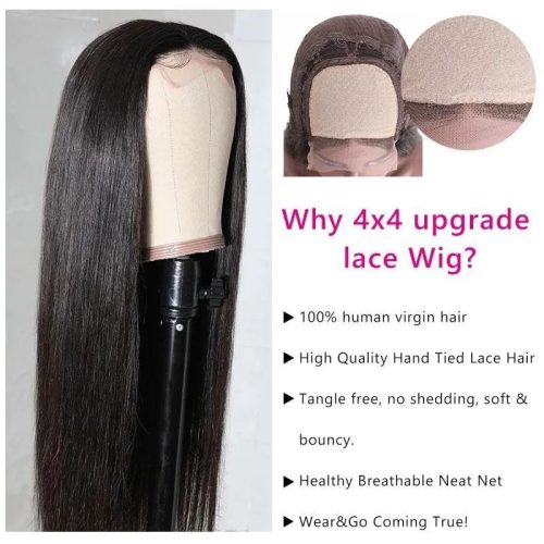 FakeScalpWigStraightHumanHairLacePartWig1