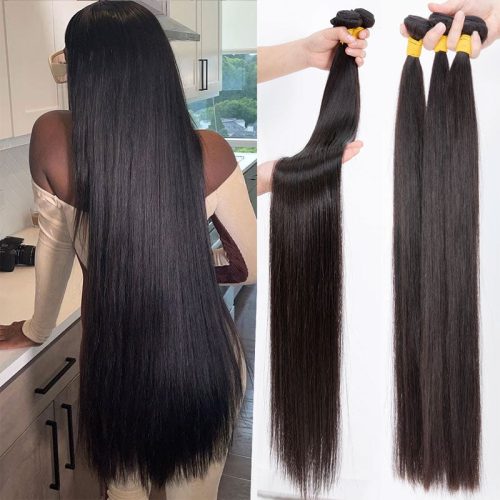 Klaiyi 3 Bundles Brazilian Straight Virgin Human Hair 100 Unprocessed Virgin Human Hair Extension1