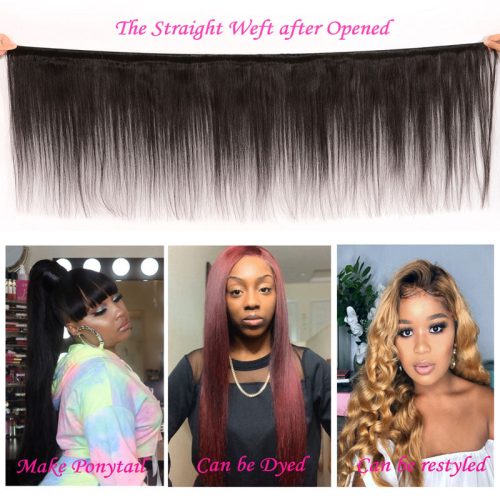 Klaiyi 3 Bundles Brazilian Straight Virgin Human Hair 100 Unprocessed Virgin Human Hair Extension3