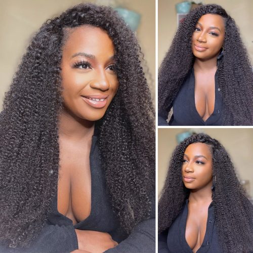 Klaiyi Afro Small Kinky Curly V Part Wig Human Hair 0 Skill Needed Beginner Friendly Natural Scalp Flash Sale d440bedb 4410 4966 996a b8a78565603c