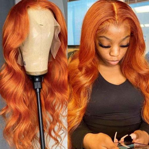 Klaiyi Lace Front Wig Human Hair Cinnamon Orange Ginger Color Body Wave Fall Must Haves 4 041ac392 b9ce 49f9 b865 40c7be7fda48