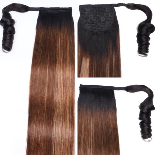 Klaiyi1B412BrownOmbreClipinStraightPonytailsHairExtensionsWrapAroundPonytailBraids 2 67eff3cd 3822 4703 9f1a fb217fb69390