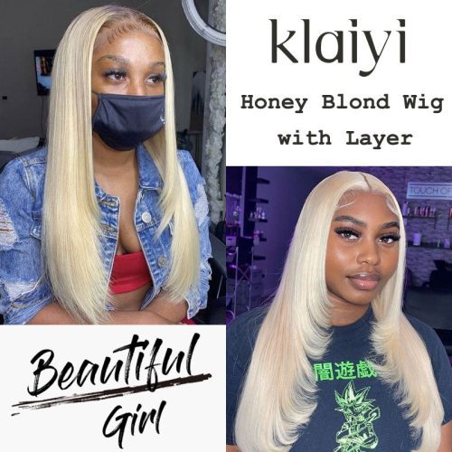 Klaiyi5x5HDTransparentLaceClosureWigwithLayerInnerBuckleColor613HoneyBlonde 6