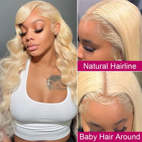 Klaiyi613HoneyBlondeBodyWaveWigLaceFrontVirginHumanHairWigsTransparentLaceWig 2