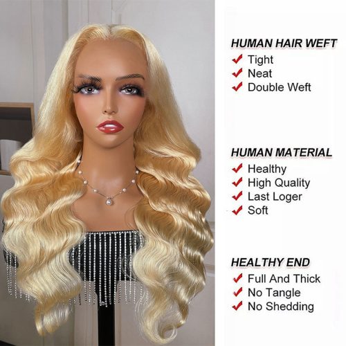 Klaiyi613HoneyBlondeBodyWaveWigLaceFrontVirginHumanHairWigsTransparentLaceWig 7