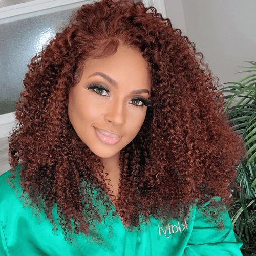 KlaiyiAuburnBrownColor13x4GluelessLaceFrontalWigKinkyCurlyHumanHair 17af8037 5f11 4bfa 87e8 d83a55f8a2b0