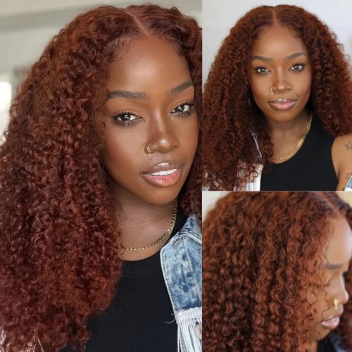 KlaiyiAuburnBrownColor13x4GluelessLaceFrontalWigKinkyCurlyHumanHair 5a4a7dfb dfb2 41ae 84a3 ea4d9aaa8e26