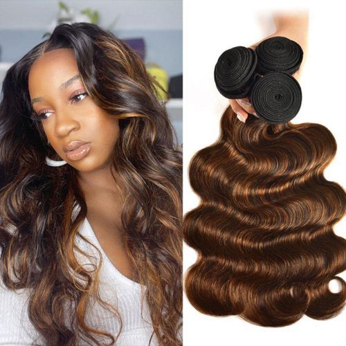 KlaiyiBalayageHairColor3BundleswithLaceClosurePrePluckedFreePartHighlightsOmbreColorBundlesBodyWave 11