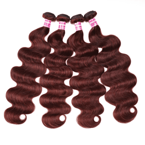 KlaiyiBodyWaveAuburnCopperBrownColorHumanHair3or4BundlesDeals 3