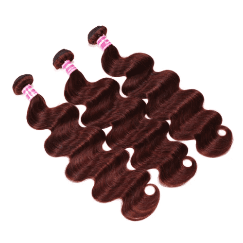 KlaiyiBodyWaveAuburnCopperBrownColorHumanHair3or4BundlesDeals 4