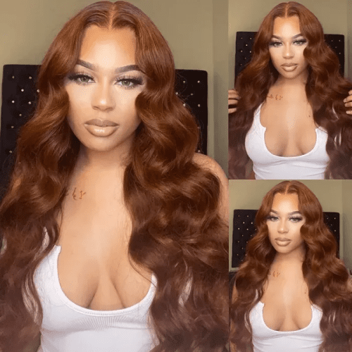 KlaiyiBodyWaveAuburnCopperBrownColorHumanHair3or4BundlesDeals 5