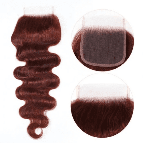 KlaiyiBrownTrendyColor4x4LaceClosureFreePartBodyWaveHumanHair 1