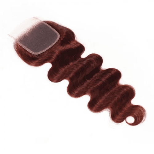 KlaiyiBrownTrendyColor4x4LaceClosureFreePartBodyWaveHumanHair 4