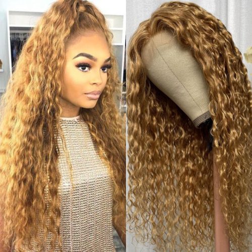 KlaiyiHoneyBlondeWaterWave13x4LaceFrontWig100 HumanHairWigsLightBrownColor 3 3382fff9 aee8 4560 8b31 d4c69b6ec5cd