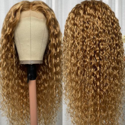 KlaiyiHoneyBlondeWaterWave13x4LaceFrontWig100 HumanHairWigsLightBrownColor 4 02a17542 e760 419d a5a4 0b7710852b52