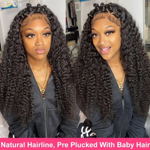 KlaiyiKinkyCurly5x5HDTransparentLaceClosureGluelessWig180 DensityFlashSale 2