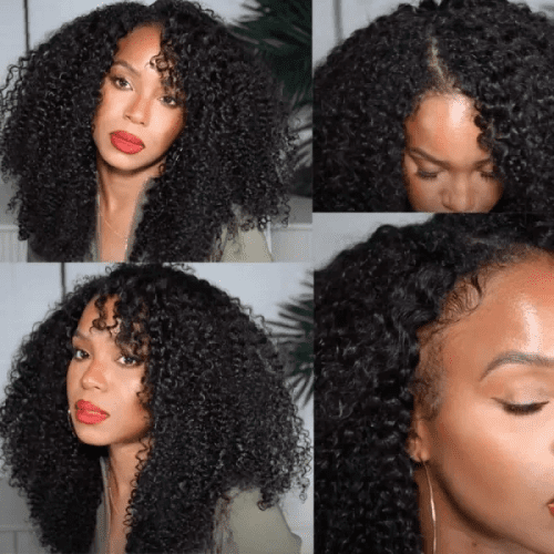 KlaiyiKinkyCurlyVPartWigsMeetsRealScalpBeginnerFriendlyNaturalDensitySummerWigs 4