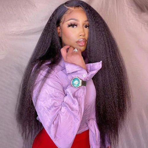 KlaiyiKinkyStraightLaceFrontWigYakiStraightWigVirginHumanHairFlashSale 5 40e175cc 6e9b 45e9 b08a 9ce54c67f619