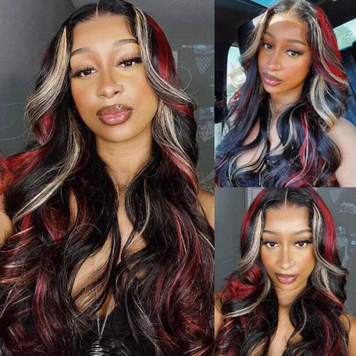 KlaiyiMultiColorHighlights13x4LaceFrontBlond