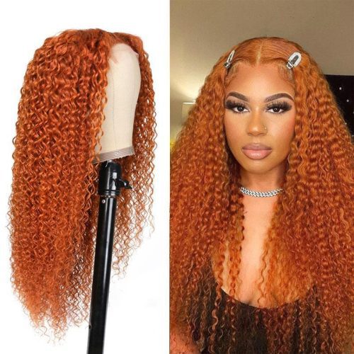 KlaiyiOrangeGingerColorLacePartWigJerryCurlFallMustHavesHumanHairWigs 5 20310ea0 35e1 44e0 bcfe e27de33e560b