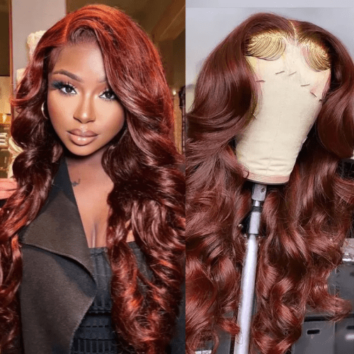 KlaiyiReddishBrownColorLaceWigHumanHairFlashSale 7f5f0189 29bf 4aa5 8d38 31d19bc149ef