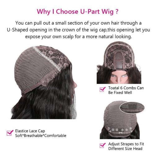 KlaiyiUPartWigHumanHairAfforableGluelessBodyWaveWigs100 HumanHairSuperSoft 5