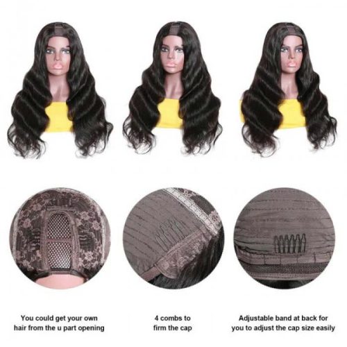 KlaiyiUPartWigHumanHairAfforableGluelessBodyWaveWigs100 HumanHairSuperSoft 7