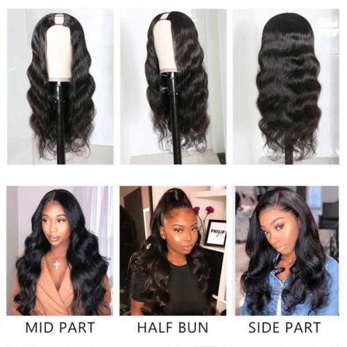 KlaiyiUPartWigHumanHairAfforableGluelessBodyWaveWigs100 HumanHairSuperSoft 8