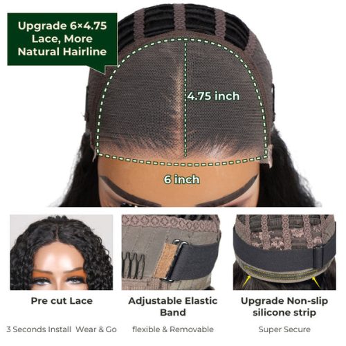 KlaiyiWearGoGluelessBobWig6x4.75Pre Cut yyth fe91f8d8 b776 4afb 9886 1503a499c413