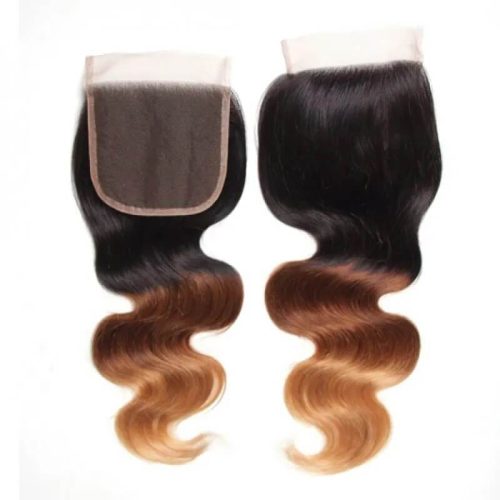 body wave lace closure ombre color1